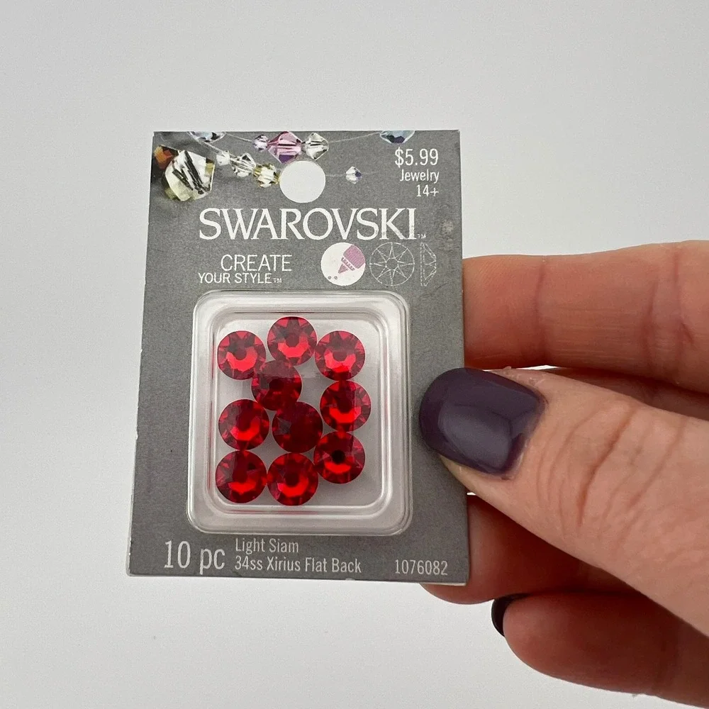 Swarovski Light Siam 34ss Xirius Flat Back 10pc Red Crystals